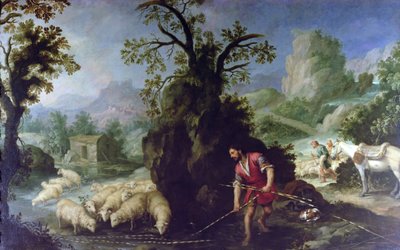 Jacob Setting the Peeled Rods before the Flocks of Laban by Bartolomé Esteban Murillo